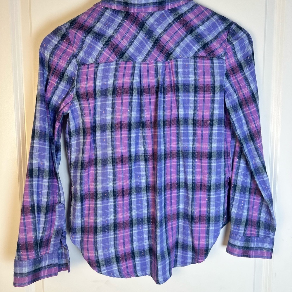 Mudd Kids Plaid Button Down Shirt - Pink and Blue - Picture 7 of 7